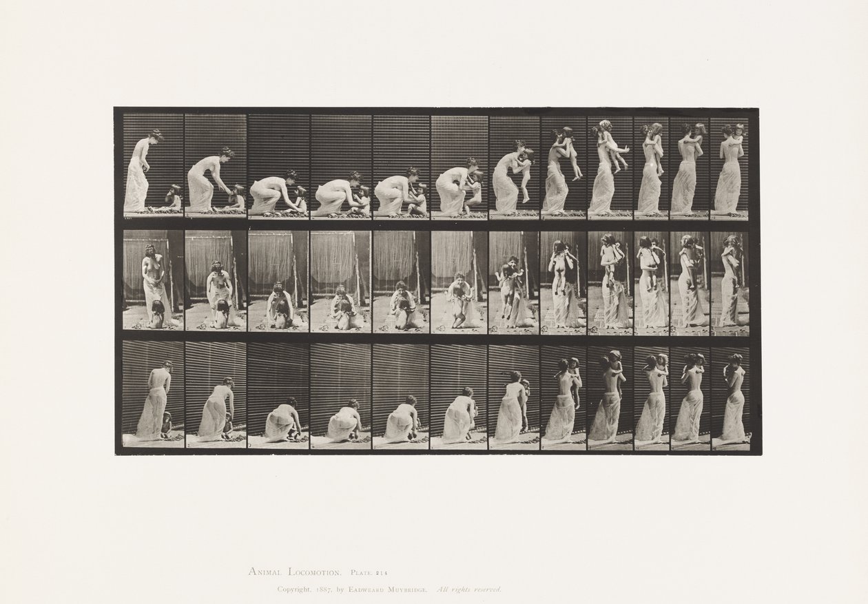 Placa 214. Levantando a un Niño (70) del Suelo, Girando de Eadweard Muybridge