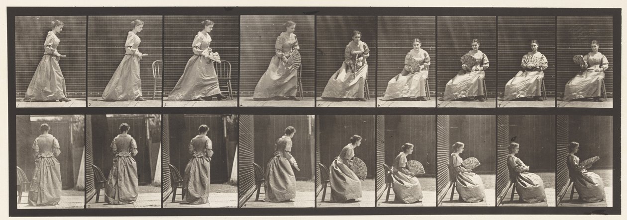 Placa 240. Sentado y Abanicándose de Eadweard Muybridge