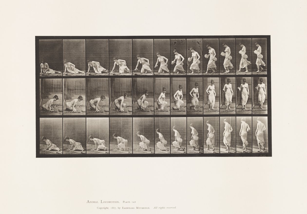 Placa 248. Sentado en el suelo de Eadweard Muybridge