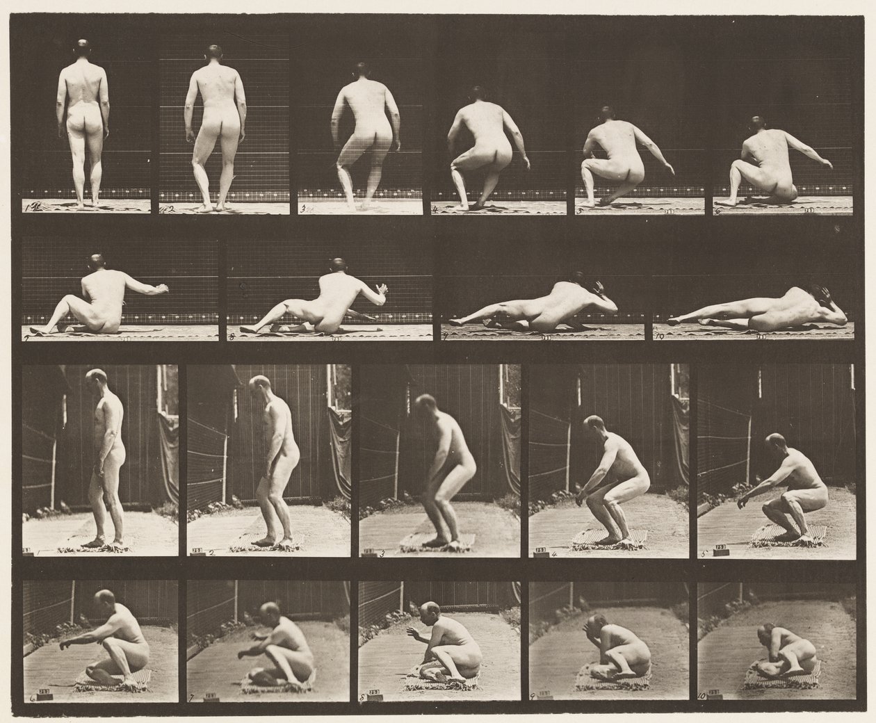 Placa 257. Acostado en el suelo, 1885 de Eadweard Muybridge