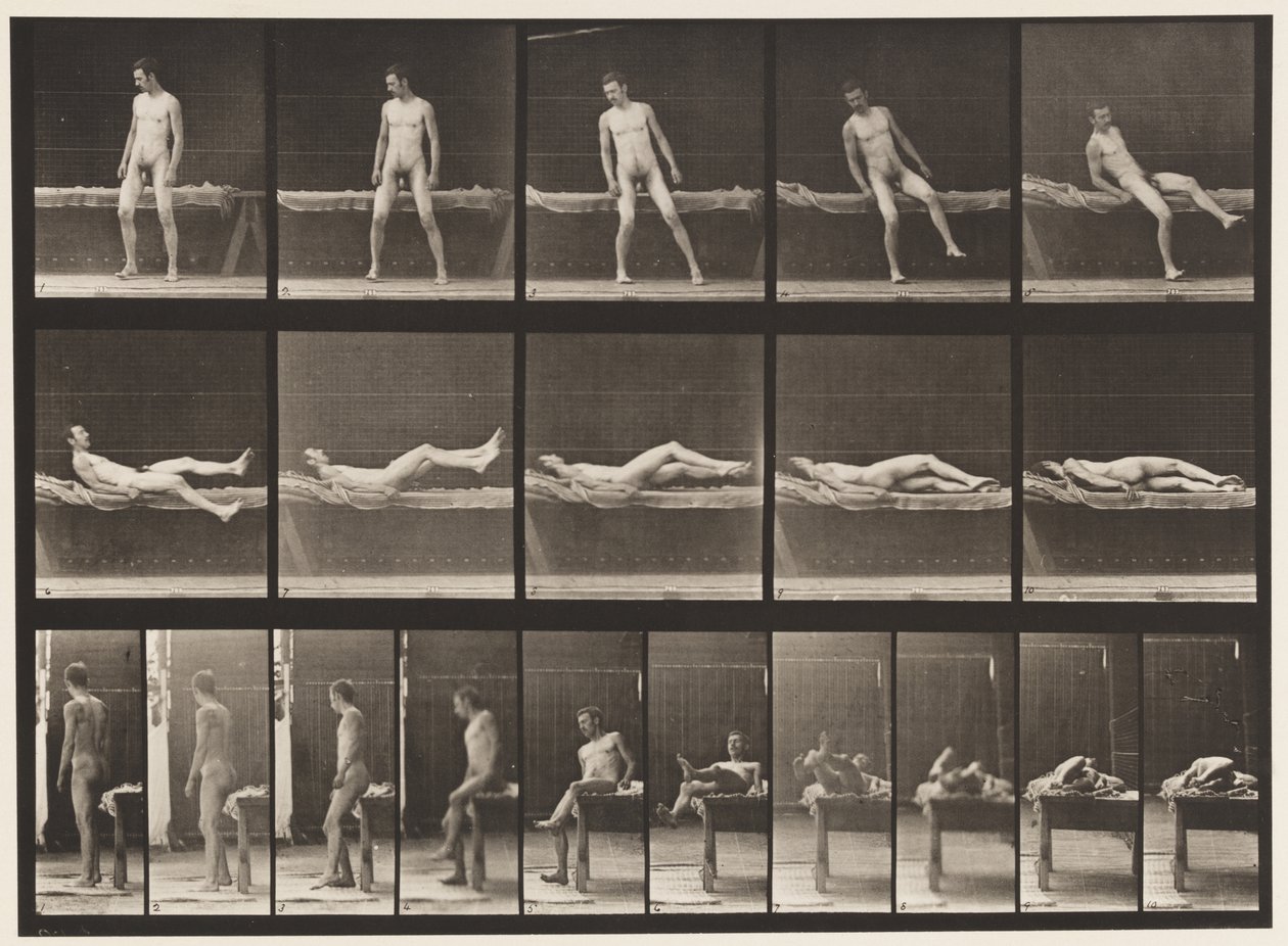 Placa 259. Acostado en un sofá y girando de lado de Eadweard Muybridge