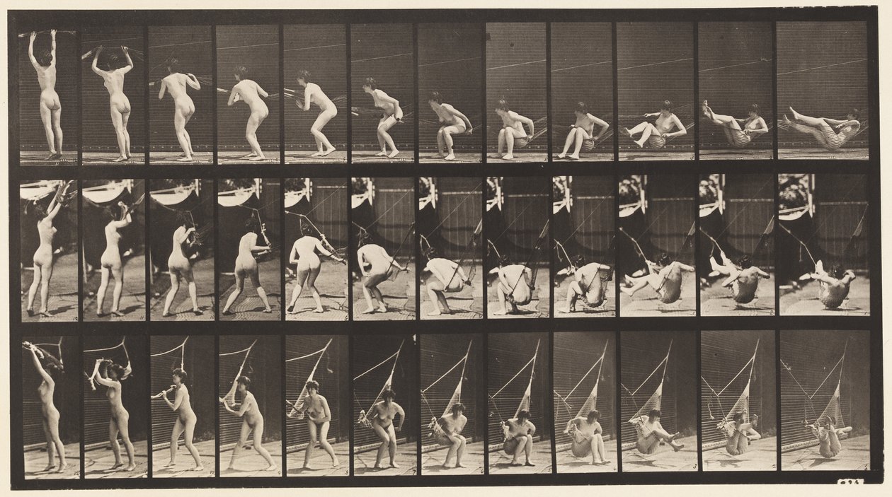 Placa 262. Saliendo de una hamaca de Eadweard Muybridge