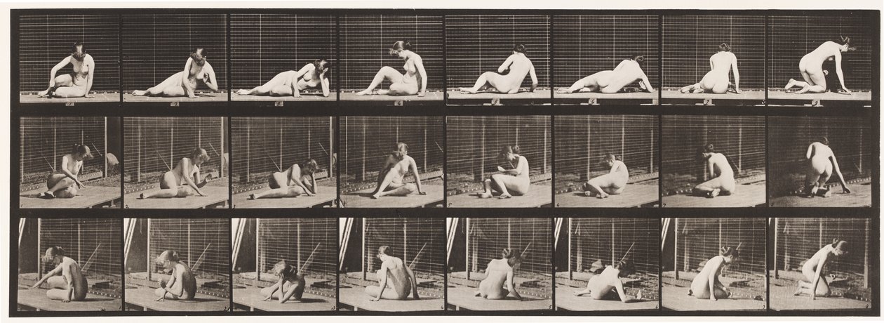 Placa 266. Girando y Cambiando de Posición Mientras Está en el Suelo de Eadweard Muybridge