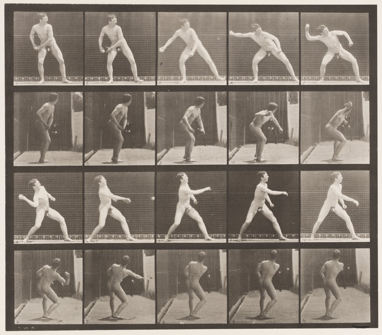 Placa 273. Béisbol; Lanzando de Eadweard Muybridge