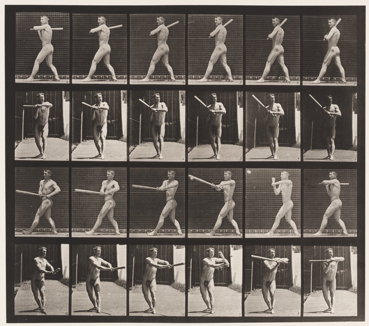Placa 274. Béisbol; bateando de Eadweard Muybridge