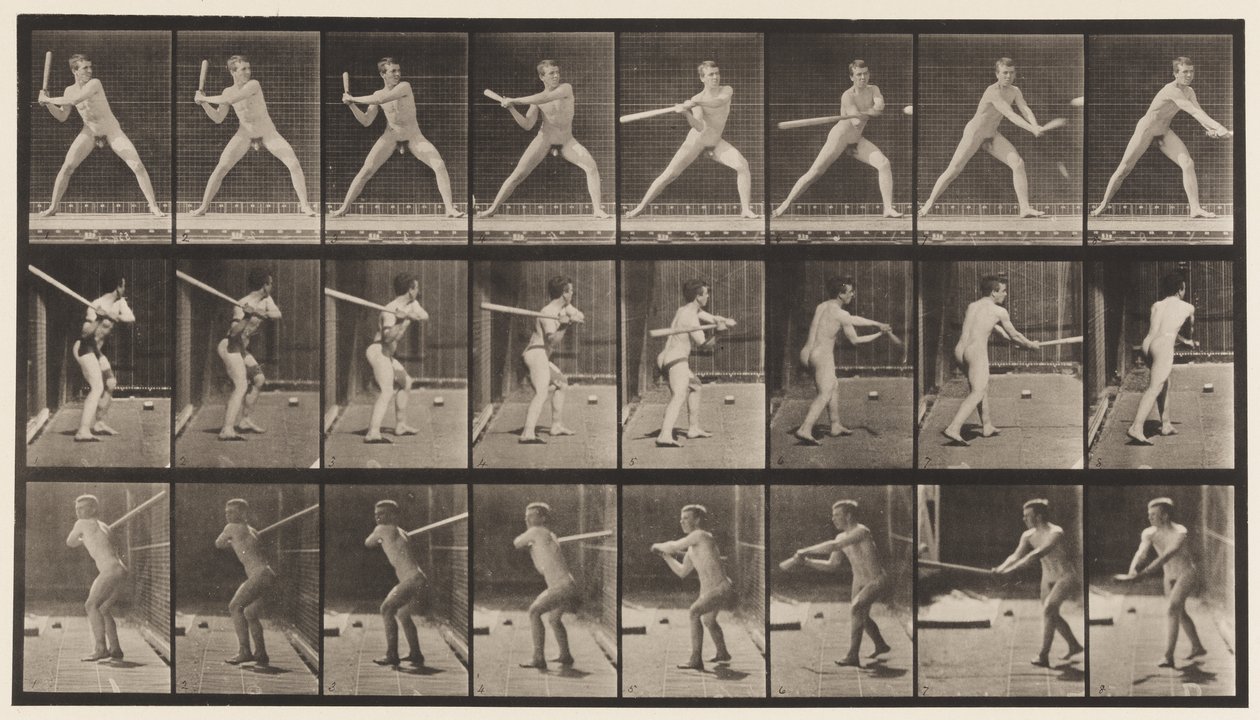 Placa 276. Béisbol; bateando de Eadweard Muybridge
