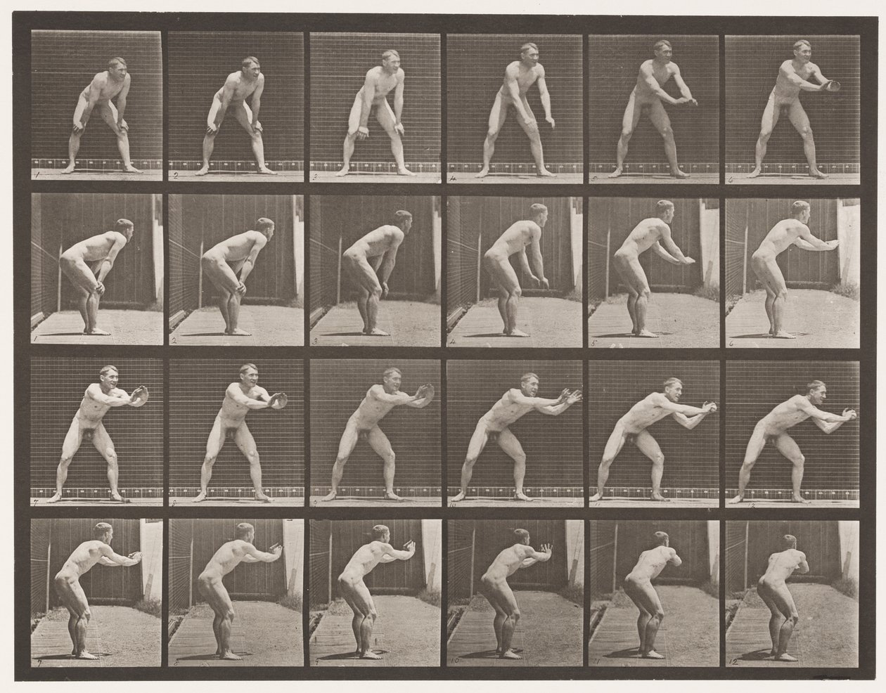 Placa 280. Béisbol; atrapando, 1885 de Eadweard Muybridge
