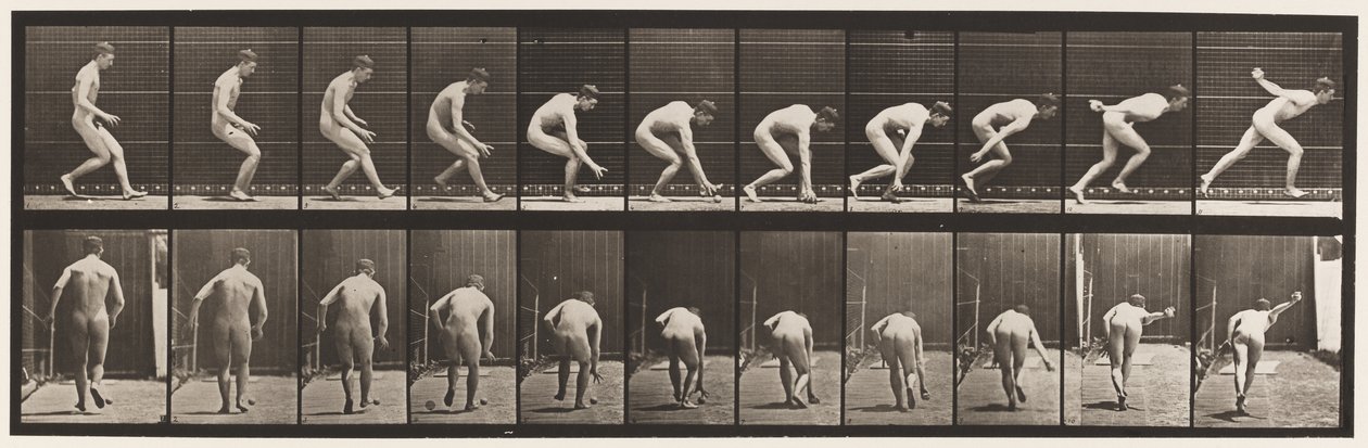 Placa 287. Béisbol; Corriendo y recogiendo la pelota de Eadweard Muybridge