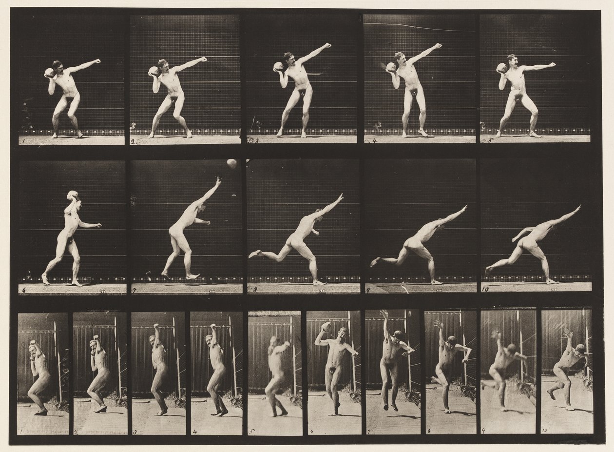 Placa 314. Levantando una Roca de 20 libras de Eadweard Muybridge