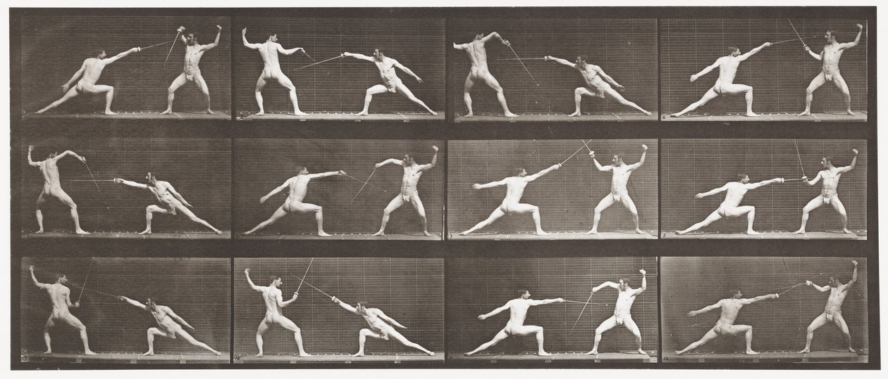 Placa 349. Esgrima de Eadweard Muybridge