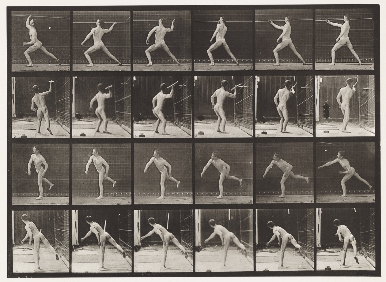 Placa 360. Lanzando una lanza de Eadweard Muybridge
