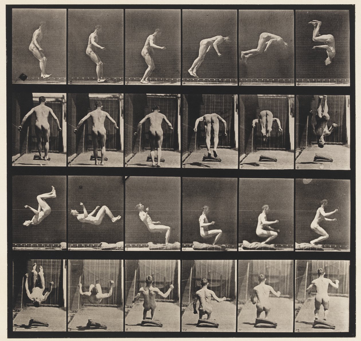 Placa 363. Salto mortal corriendo, 1885 de Eadweard Muybridge