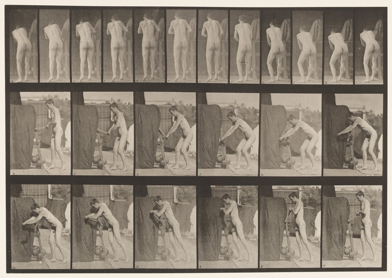 Placa 394. Girando una Manivela de Eadweard Muybridge