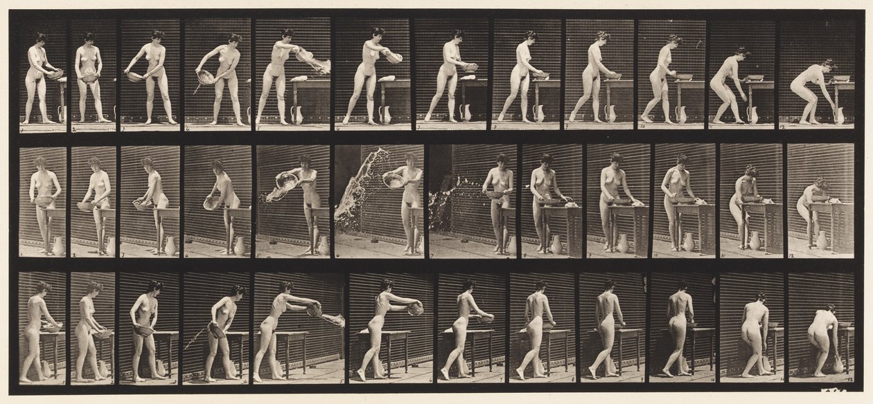 Placa 402. Vaciando palangana de agua de Eadweard Muybridge