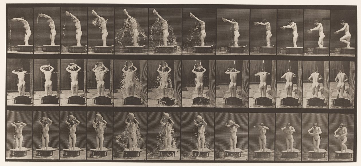 Placa 409. Vertiendo un cuenco de agua sobre la cabeza de Eadweard Muybridge