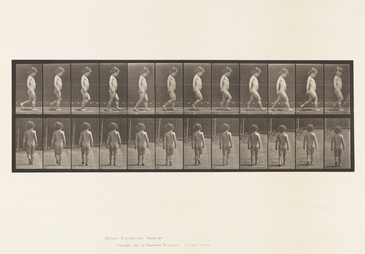 Placa 467. Niño, Caminando, 1885 de Eadweard Muybridge