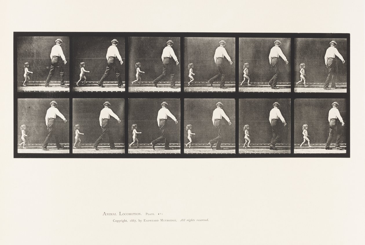 Placa 470. Niño 20N, Corriendo tras un Hombre de Eadweard Muybridge