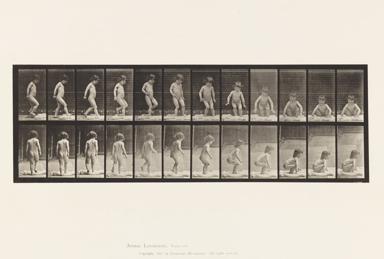 Placa 476. Niño, Sentándose en el Suelo de Eadweard Muybridge