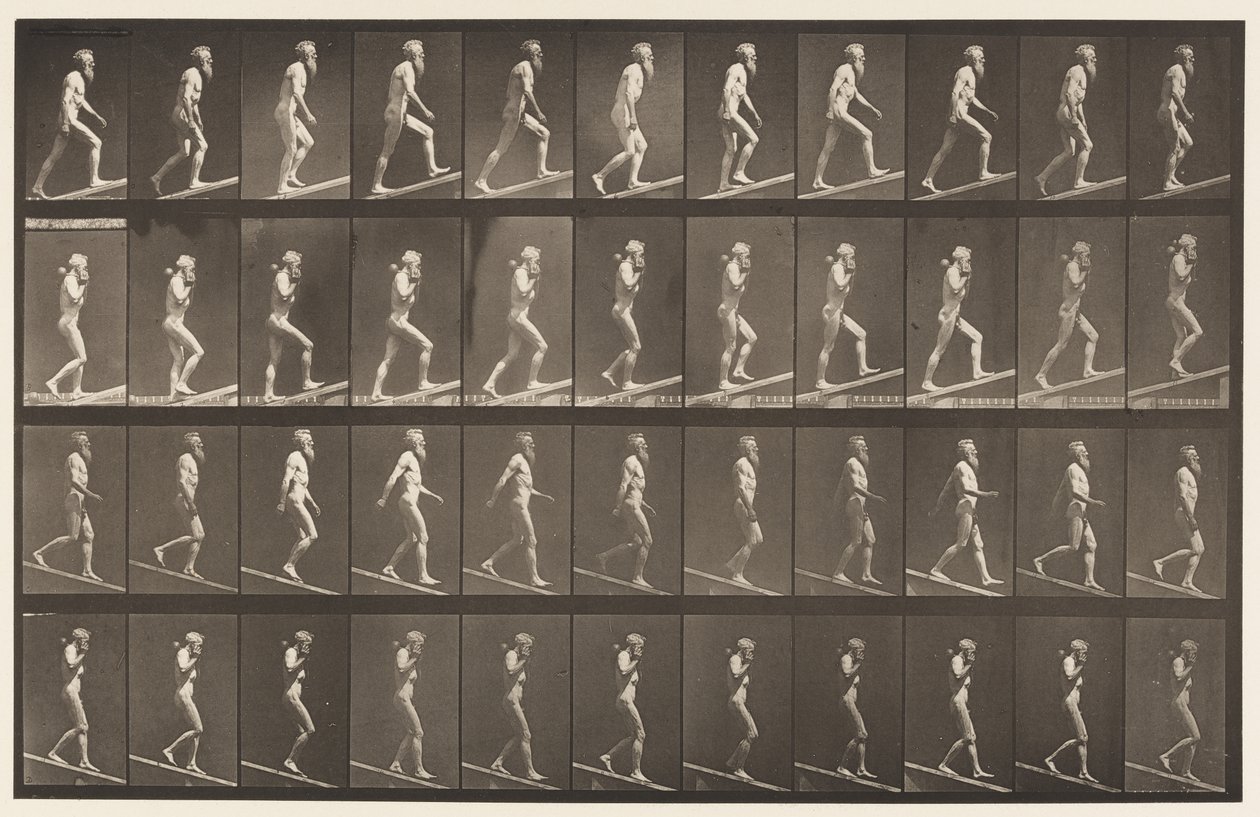 Placa 489. A, Ascendiendo Inclinación, 1872-1885 de Eadweard Muybridge