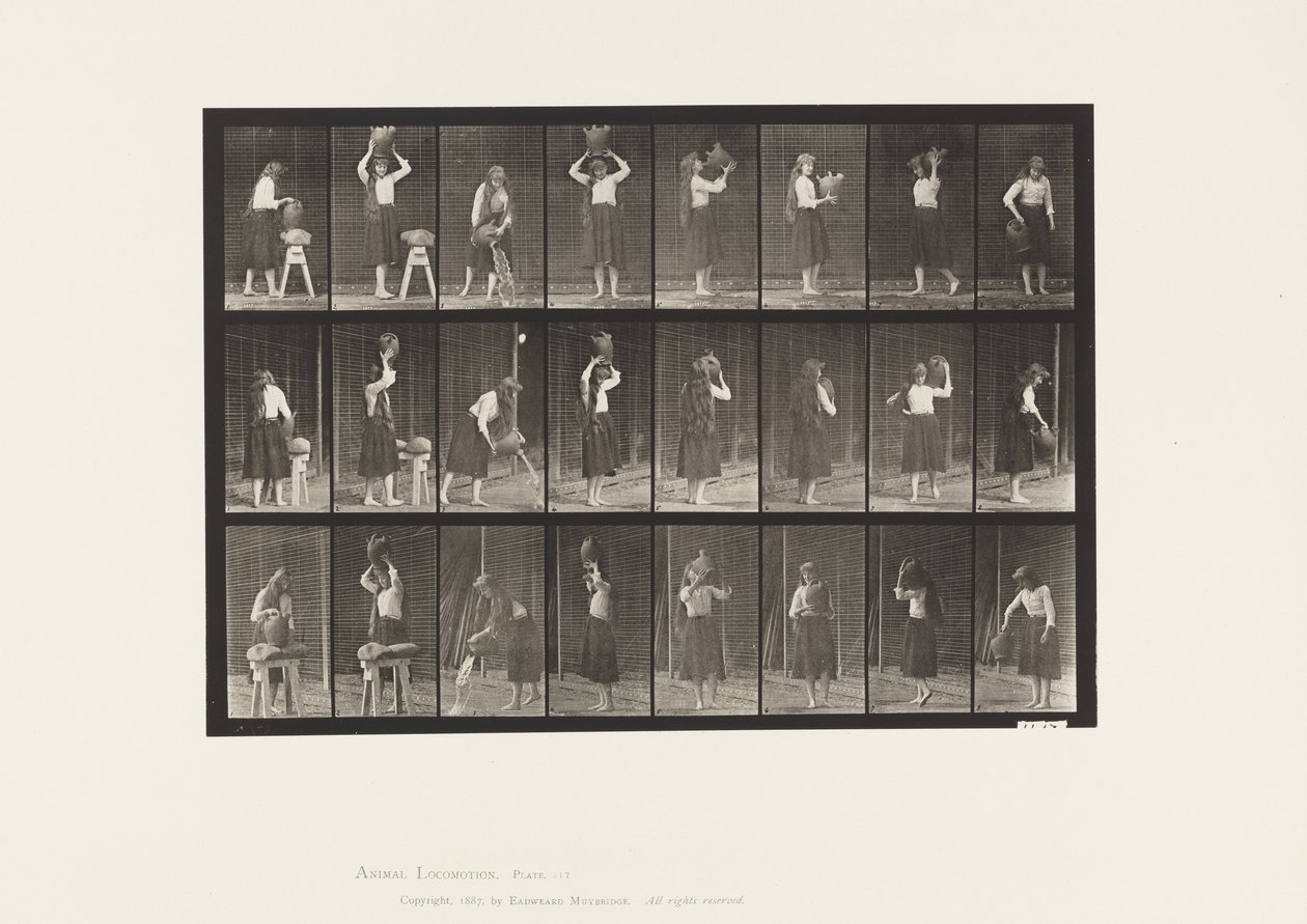 Placa 517. Movimientos Misceláneos con una Jarra de Agua de Eadweard Muybridge