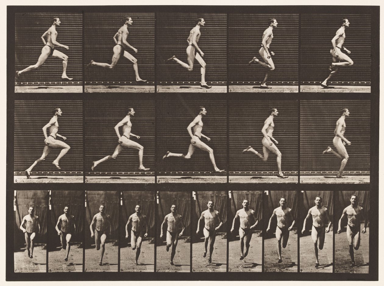 Placa 60. Corriendo a medio kilómetro (zapatos) de Eadweard Muybridge
