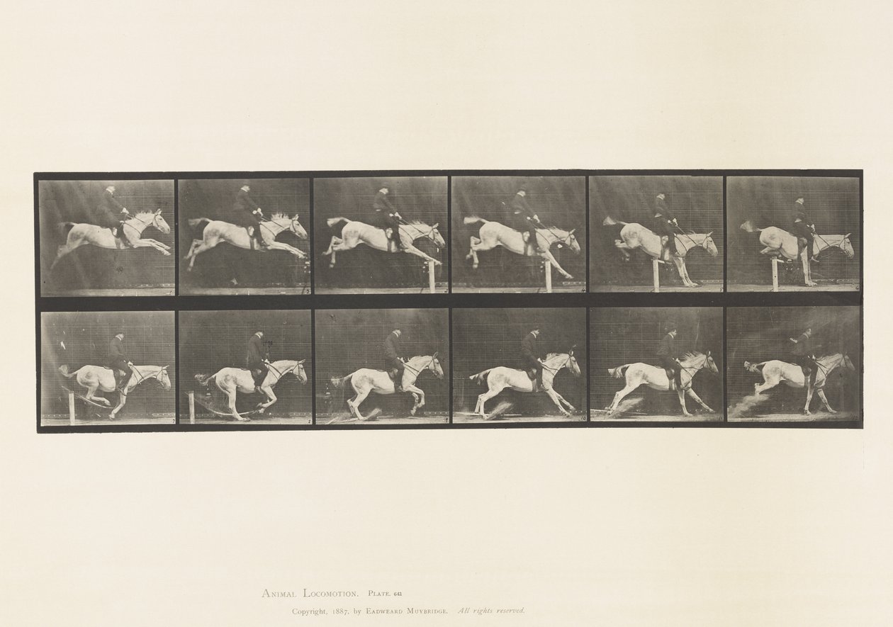Placa 641. Saltando una valla; Silla; Derribando la valla de Eadweard Muybridge