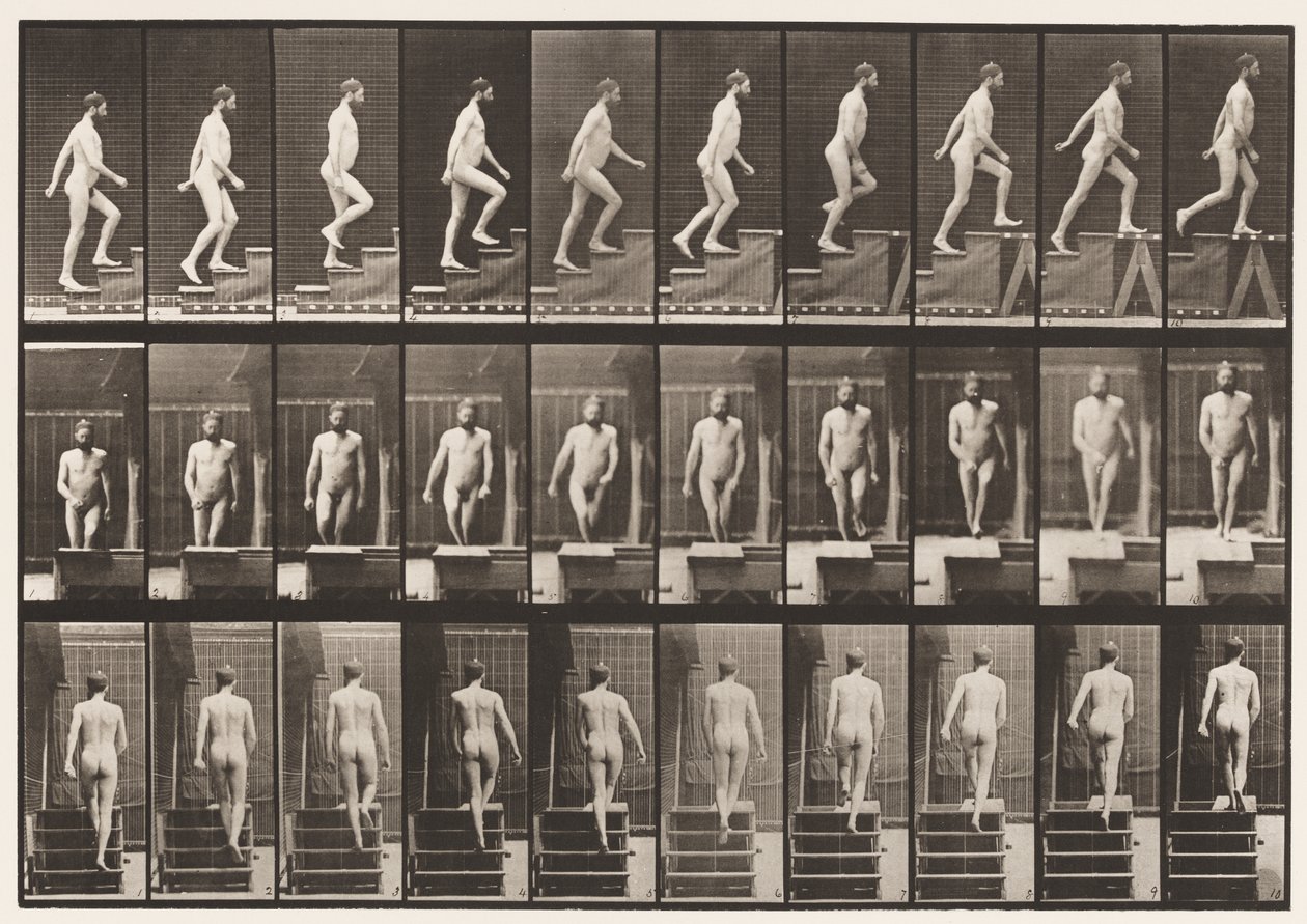 Placa 90. Subiendo escaleras de Eadweard Muybridge
