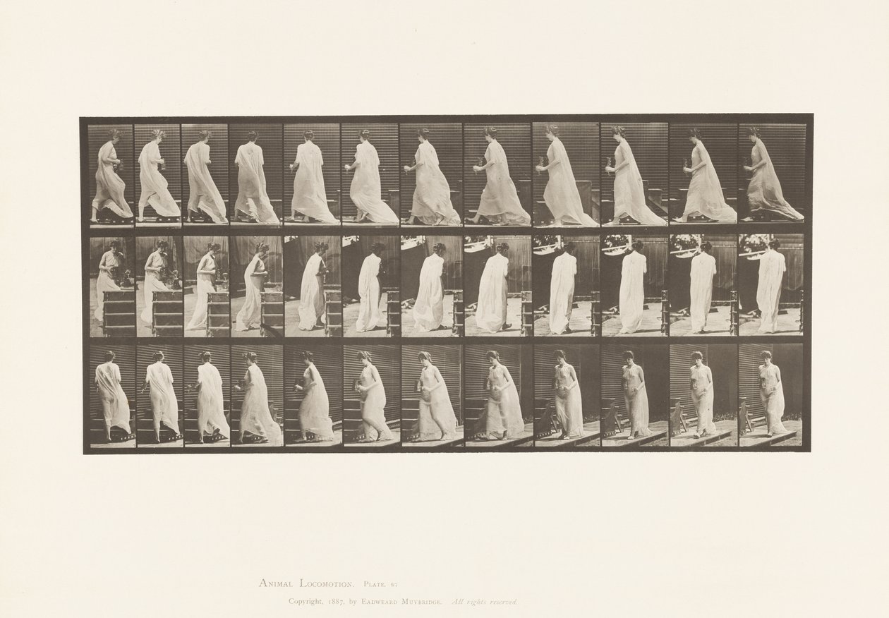 Placa 97. Girando para Subir Escaleras, con Jarra y Cáliz en Manos de Eadweard Muybridge