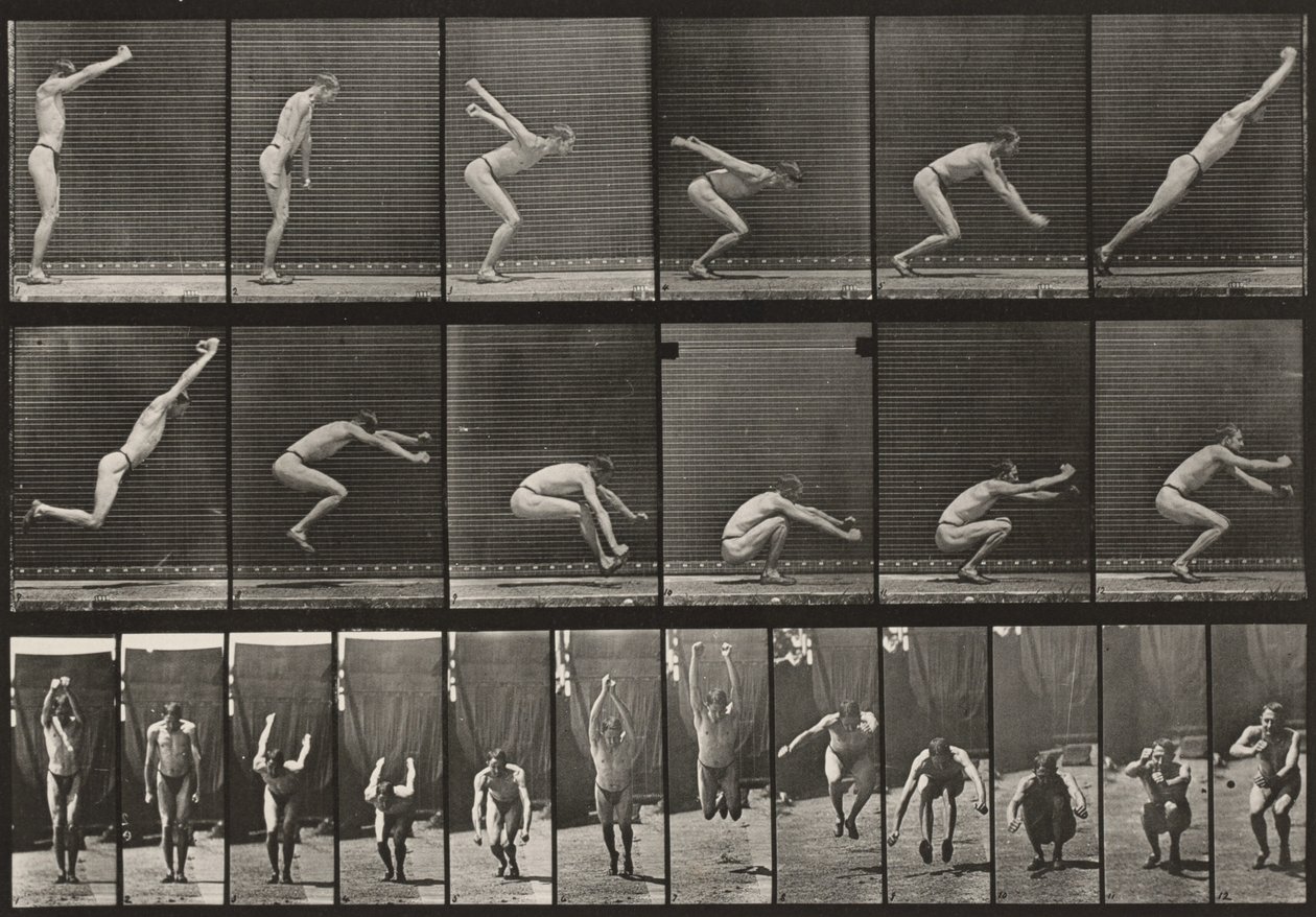 Lámina número 163. Salto, salto de longitud sin impulso de Eadweard Muybridge