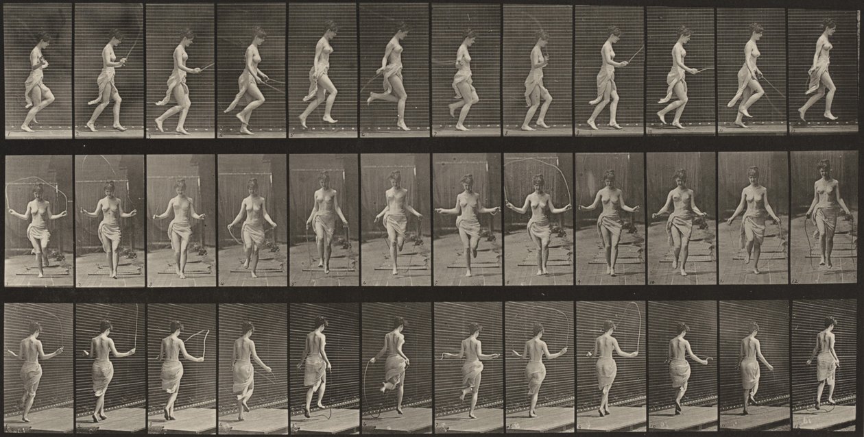 Lámina número 174. Correr y saltar a la comba de Eadweard Muybridge