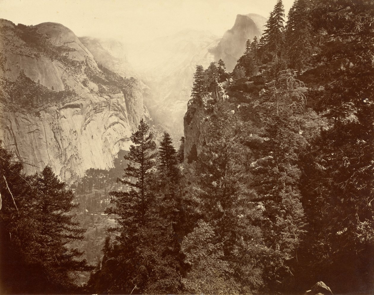 Cañón Tenaya desde Union Point, Valle de Yosemite de Eadweard Muybridge