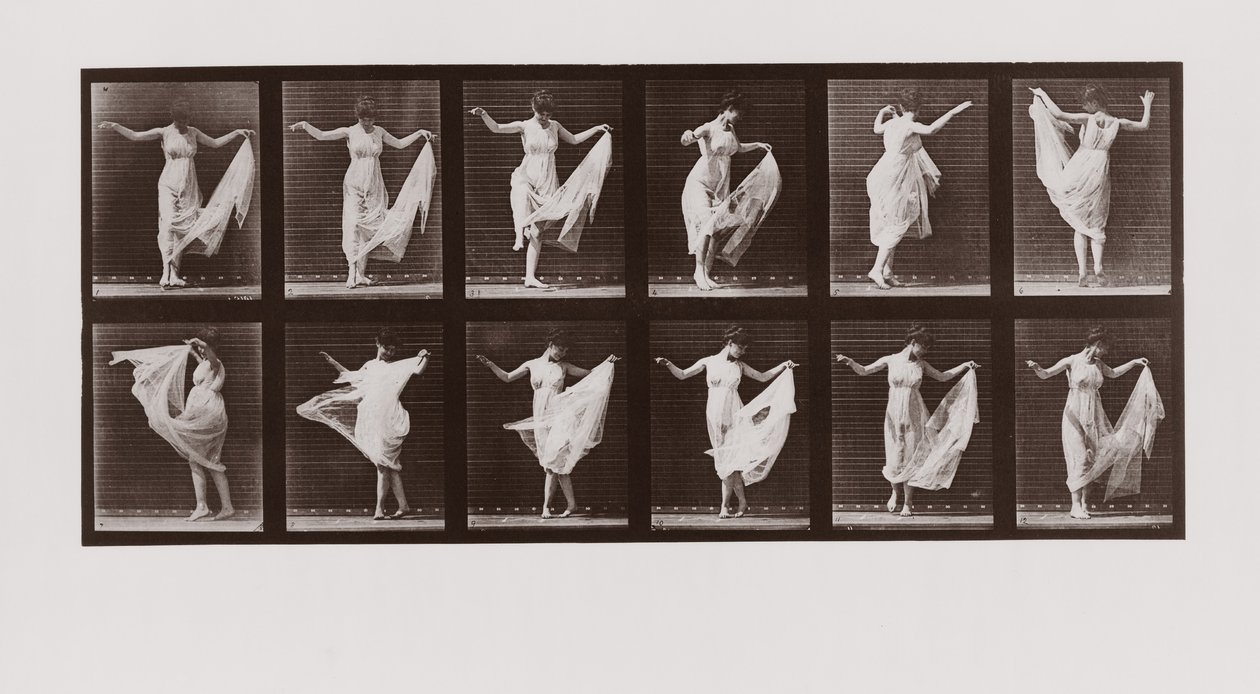 Mujer bailando, Placa 107 de Animal Locomotion de Eadweard Muybridge