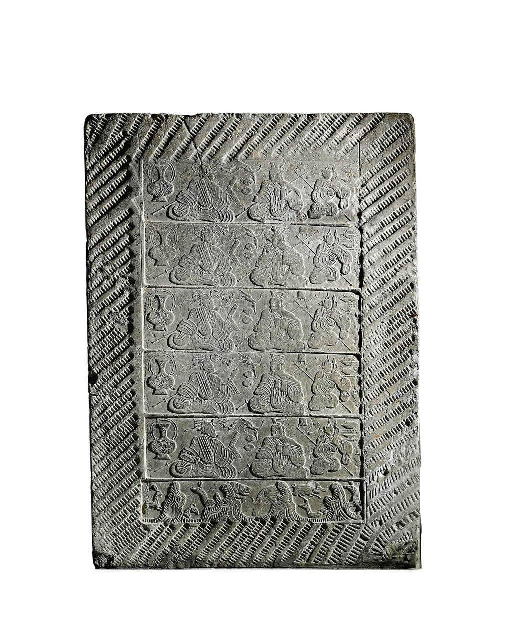 Pequeña Baldosa de Cerámica Moldeada de Eastern Han Dynasty Chinese School