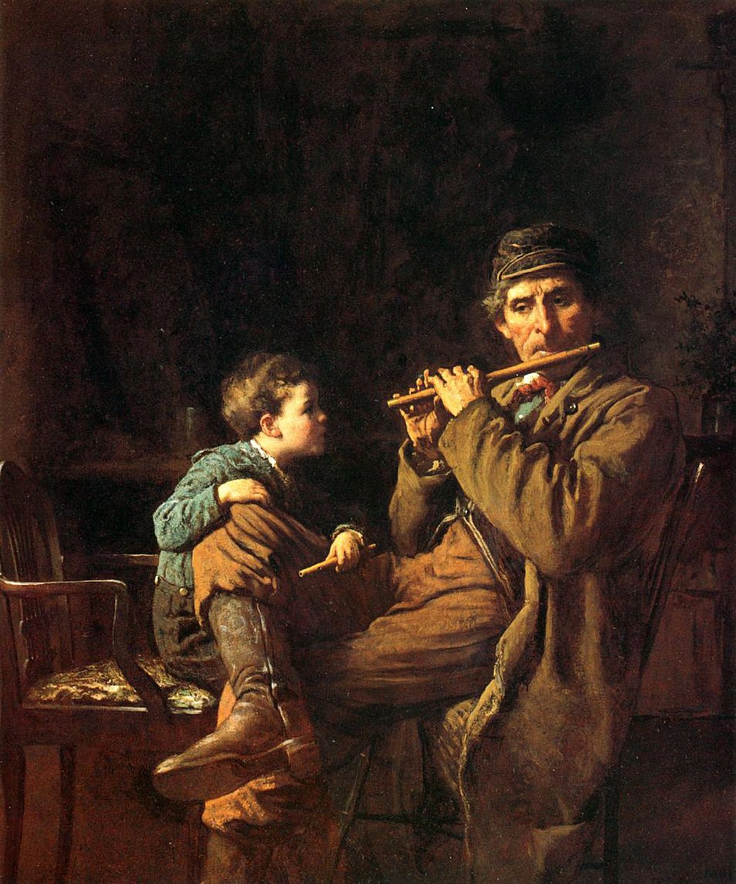 Los pífanos, 1881 de Eastman Johnson