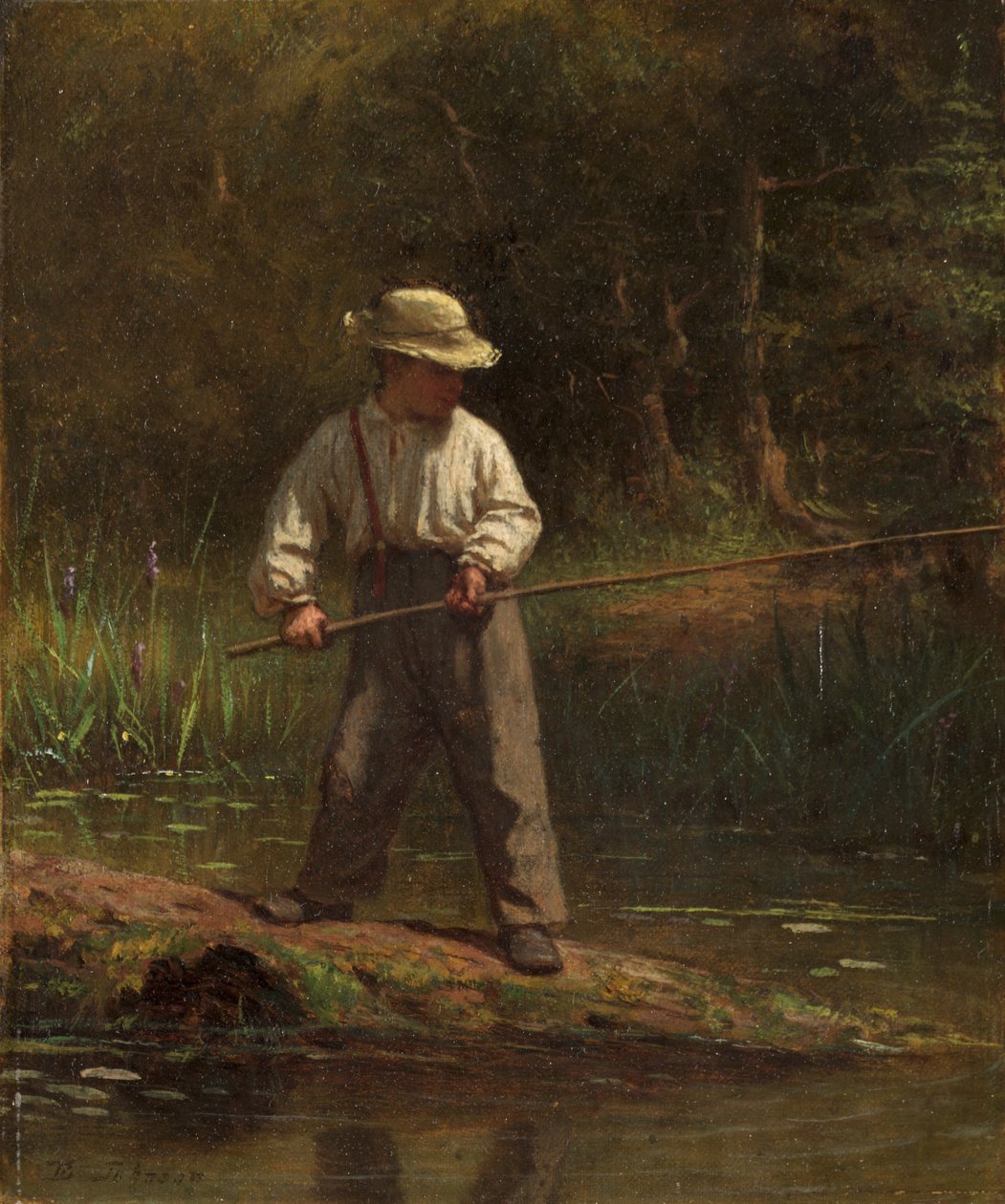 niño pesca de Eastman Johnson