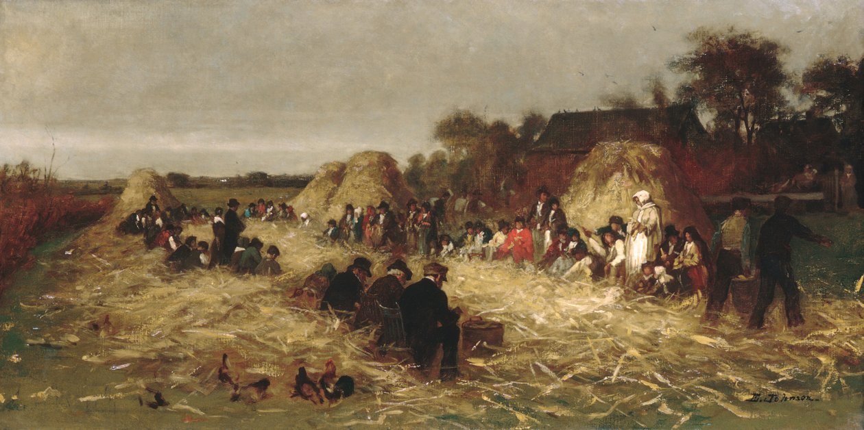 Deshojando maíz en Nantucket, ca. 1875 de Eastman Johnson