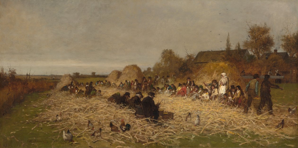 Desgranando maíz, Isla de Nantucket de Eastman Johnson