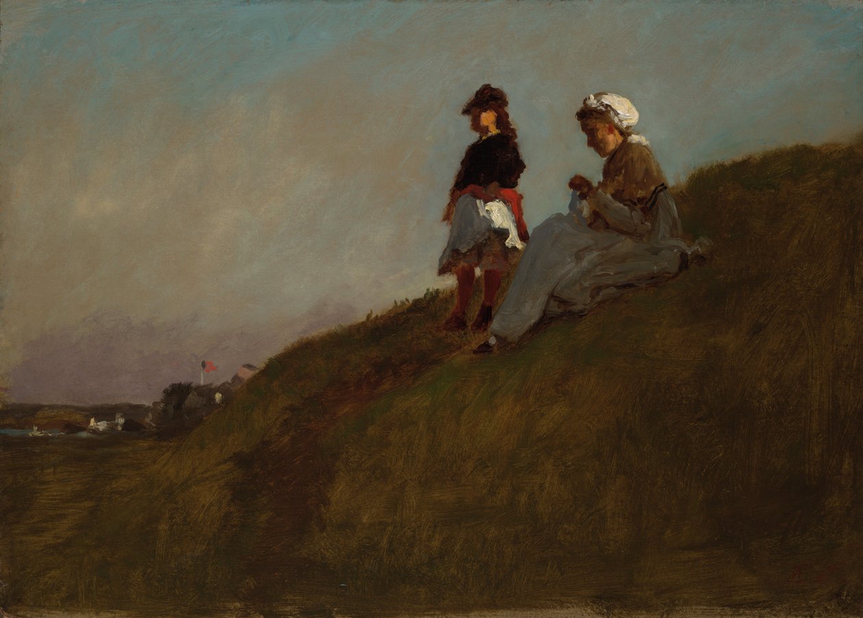 En la ladera (anverso); Niña en el bosque (reverso) de Eastman Johnson