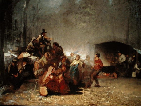 La Fiesta en el Campamento de Azúcar de Arce, c.1861-66 de Eastman Johnson