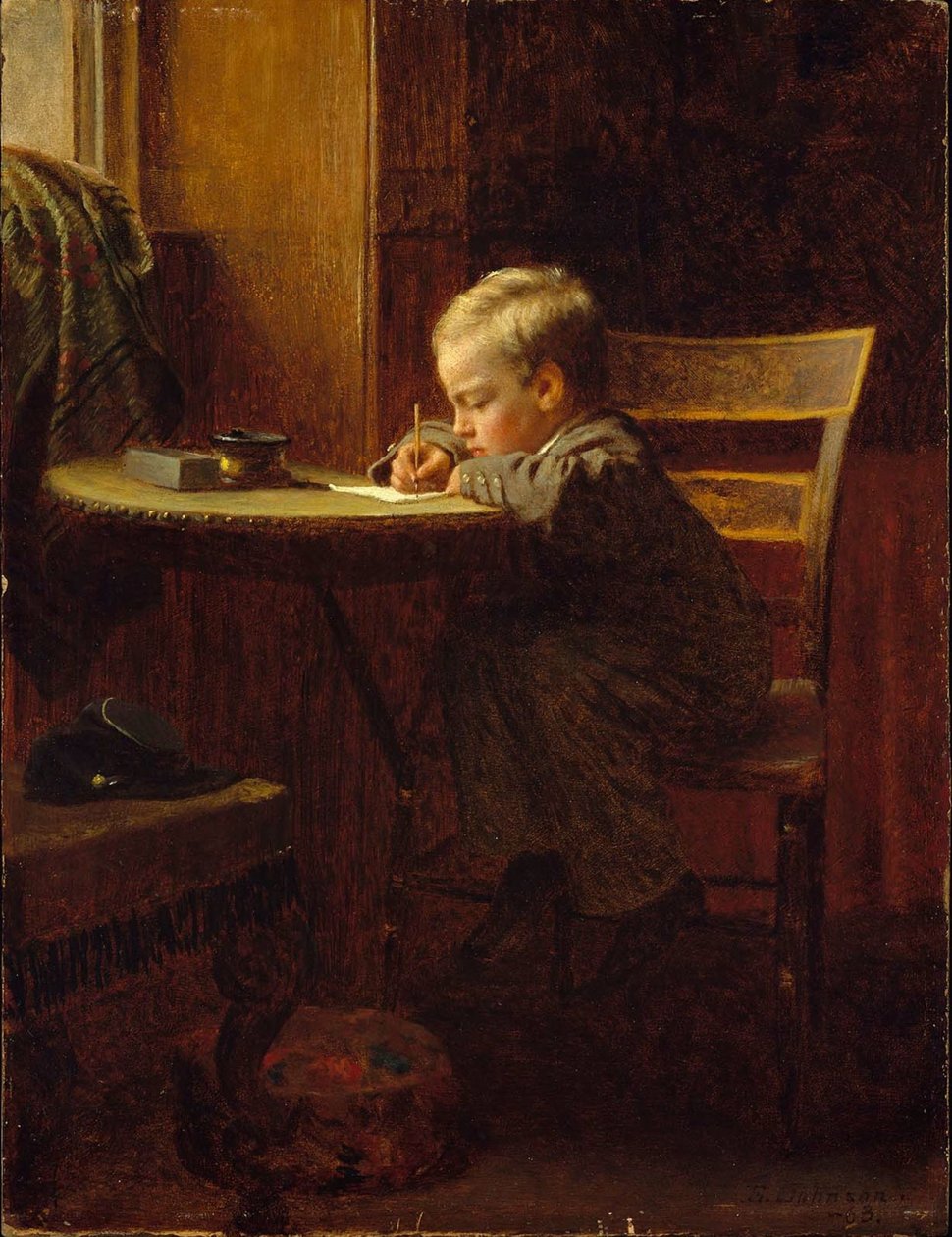 Escribir a papá de Eastman Johnson