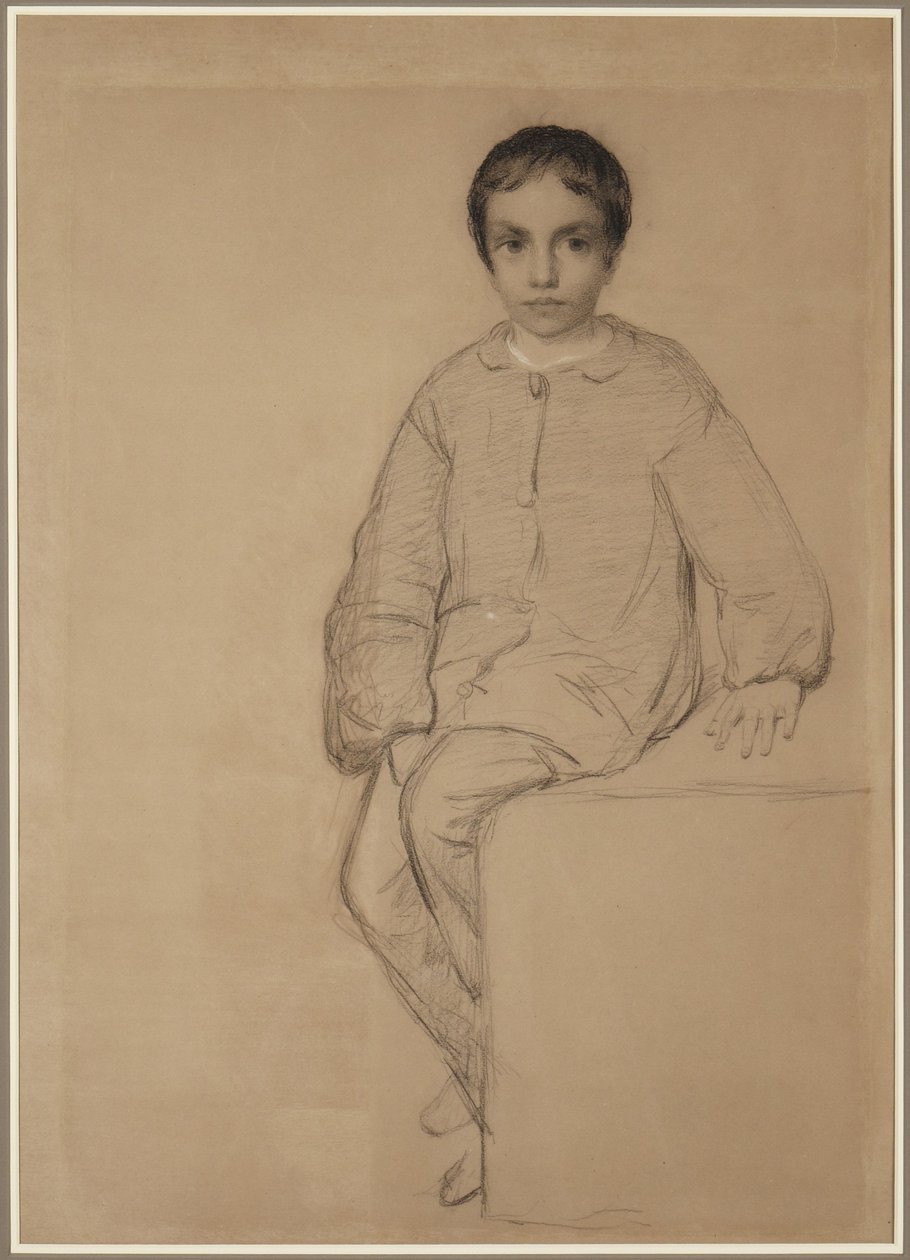 Niño sentado de Eastman Johnson