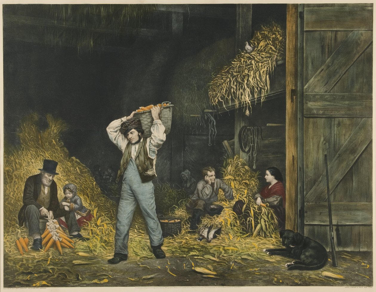 Desgranando, pub. 1861 de Eastman after Johnson