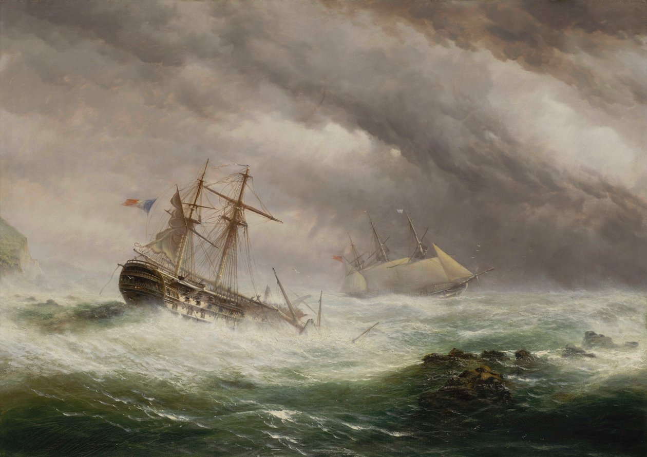 HMS Endymion rescatando un barco francés de dos cubiertas de Ebenezer Colls