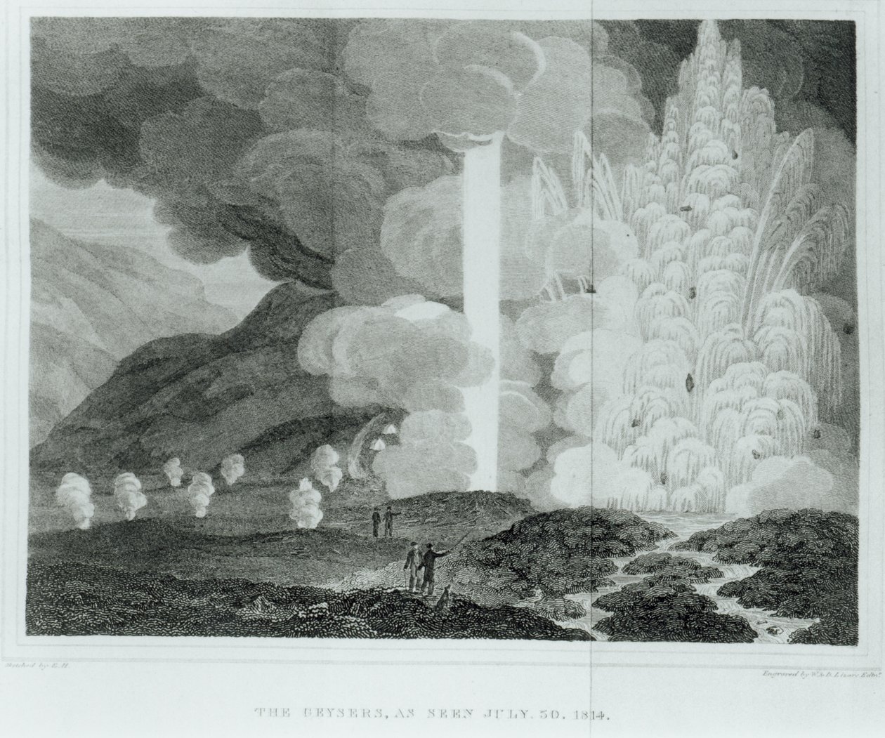 El Gran Géiser de Strokkr, Islandia, de Islandia: o, El Diario de una Residencia en Esa Isla por Ebenezer Henderson, publicado en 1819 de Ebenezer Henderson