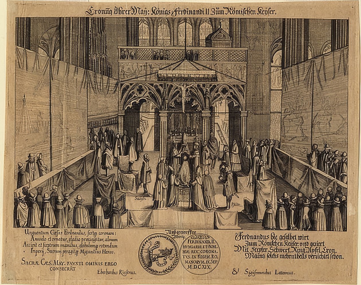 La coronación del rey Fernando II como emperador romano. 1619 de Eberhard Kieser