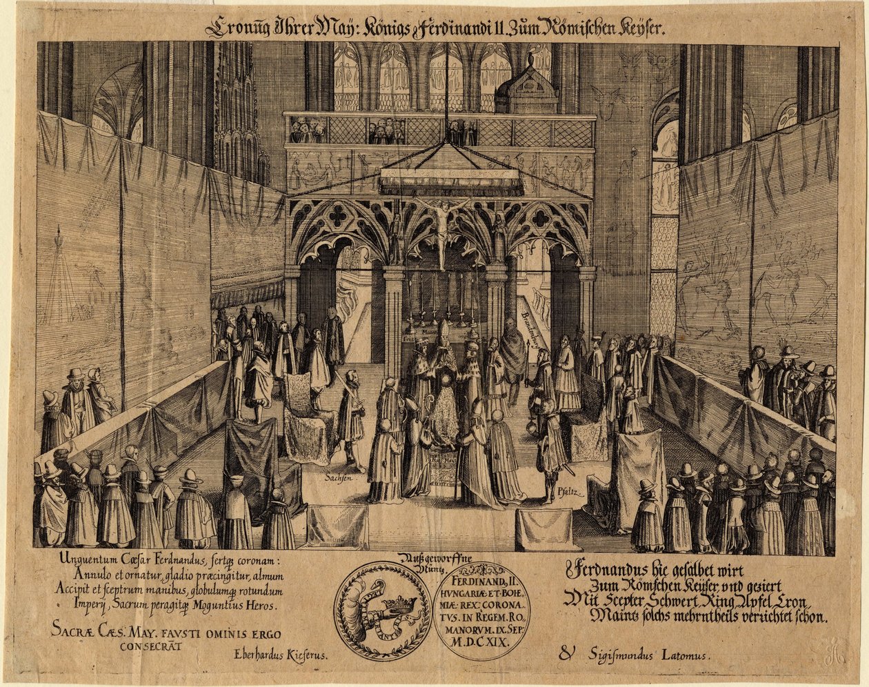 La coronación del rey Fernando II como emperador del Sacro Imperio Romano de Eberhard Kieser