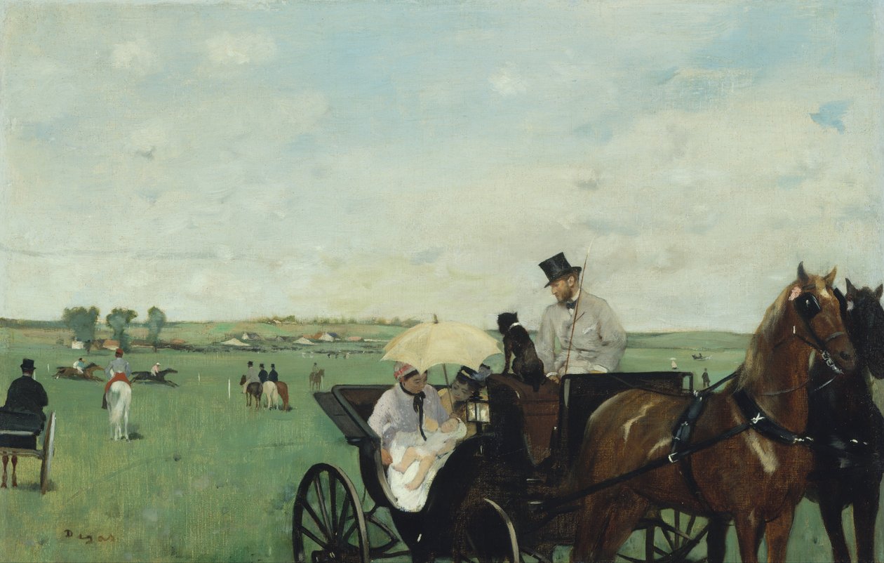 En las carreras en el campo de Edgar Degas