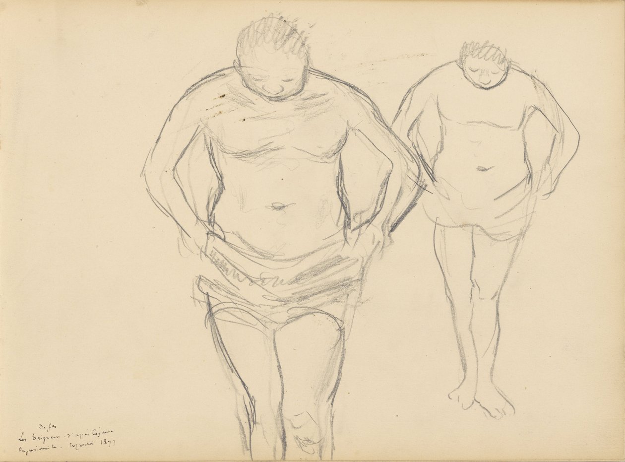 Copias de los bañistas de Cézanne de Edgar Degas