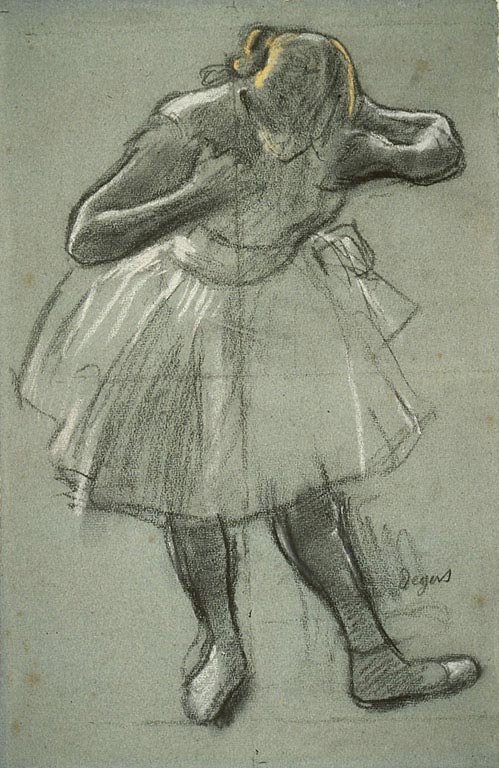 Bailarina inclinándose hacia adelante de Edgar Degas