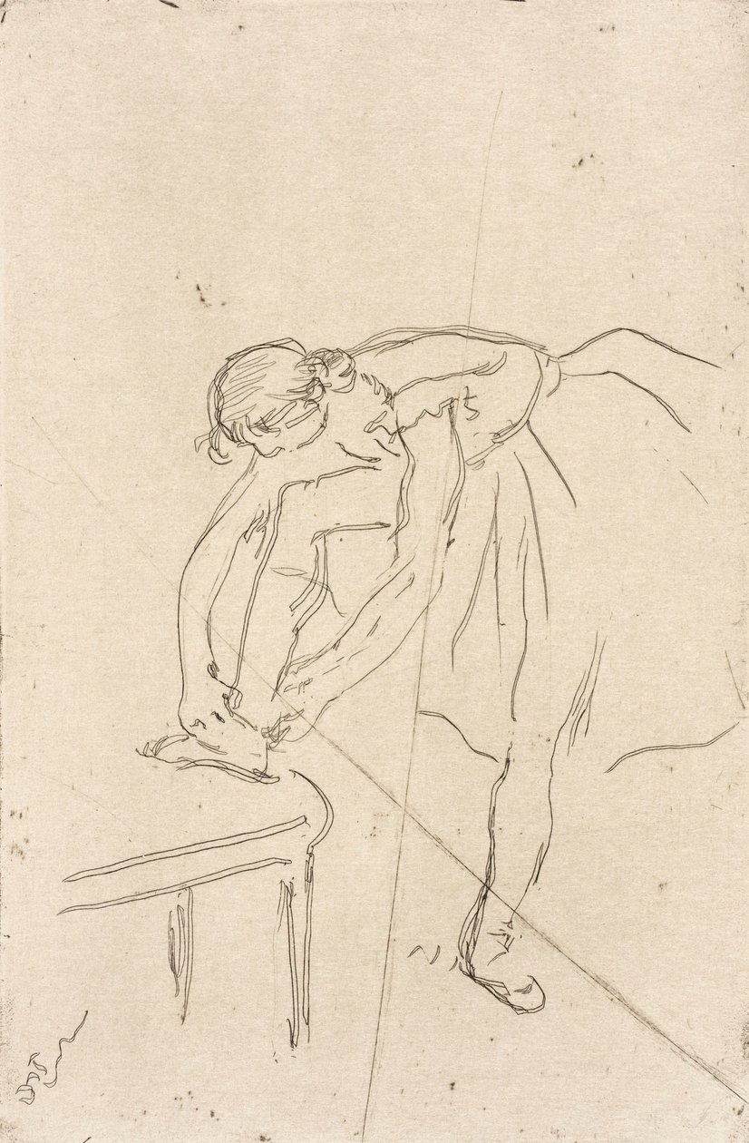 Bailarina poniéndose el zapato de Edgar Degas